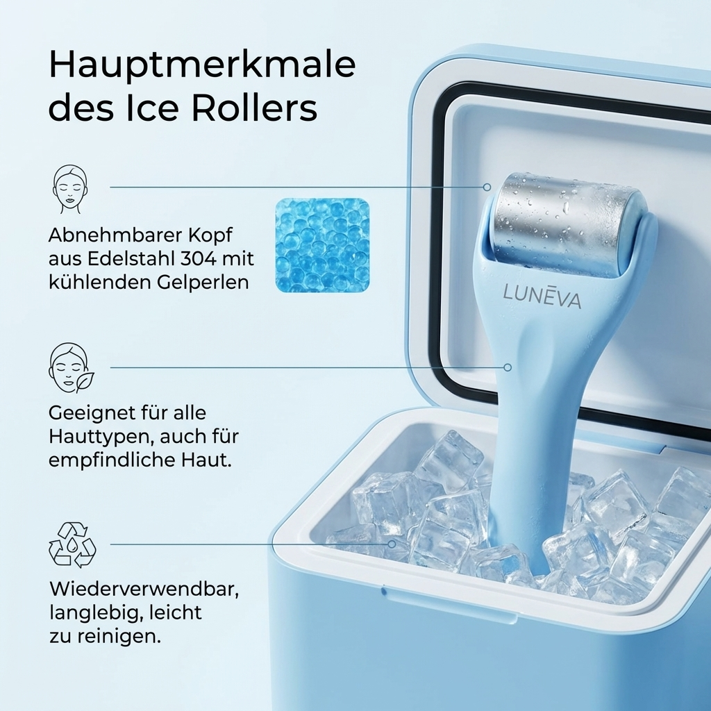 LUNEVA Cooling Set – Ice Roller & Gua Sha für unreine Haut