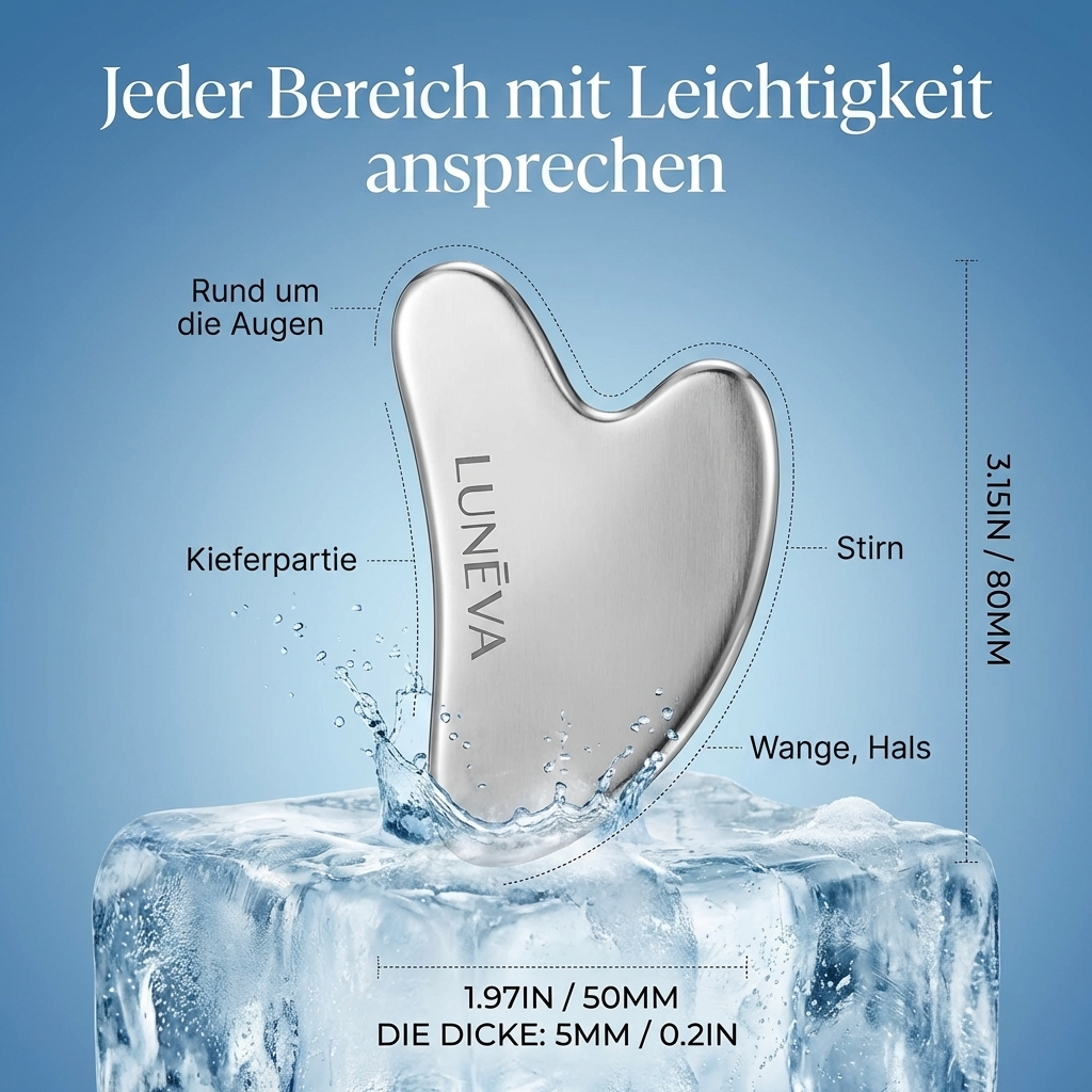 LUNEVA Cooling Set – Ice Roller & Gua Sha für unreine Haut